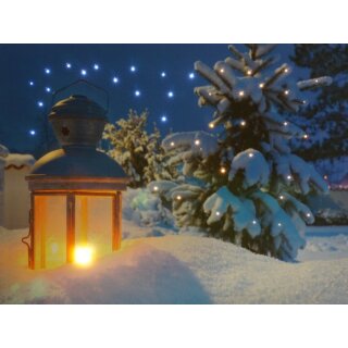 LED Bild Laterne im Schnee