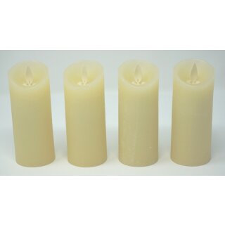 4er Set LED Kerzen wei&szlig; / elfenbein mit Fernbedienung