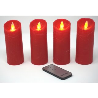 4er SetLED Kerzen rot mit Fernbedienung