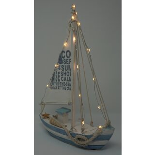 Deko Holz Segelschiff 28 x 21 cm mit 13 LEDs