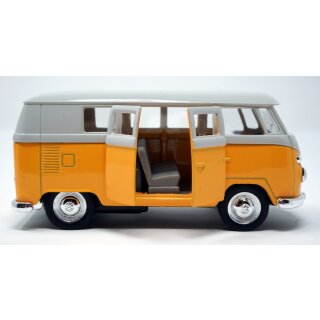 Modellauto VW T1 Bus 1963 mit R&uuml;ckziehmotor gelb / beige