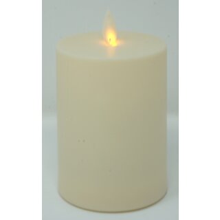 LED Kerze f&uuml;r Au&szlig;en- und Innenbereich elfenbein mit Timer 8 x 11 cm