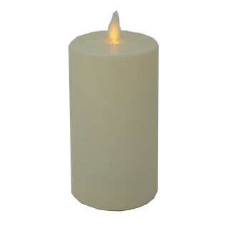 LED Kerze f&uuml;r Au&szlig;en- und Innenbereich elfenbein mit Timer 8 x 14 cm