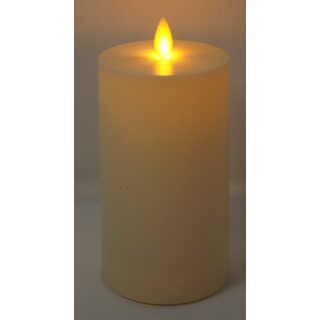 LED Kerze f&uuml;r Au&szlig;en- und Innenbereich elfenbein mit Timer 8 x 14 cm