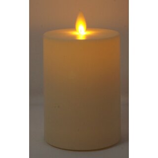 LED Kerze f&uuml;r Au&szlig;en- und Innenbereich elfenbein mit Timer 8 x 11 cm