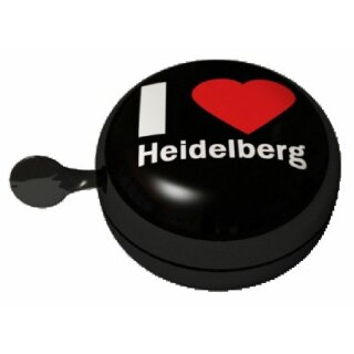 Ding Dong Fahrradklingel I Love Heidelberg schwarz &Oslash; 80 mm
