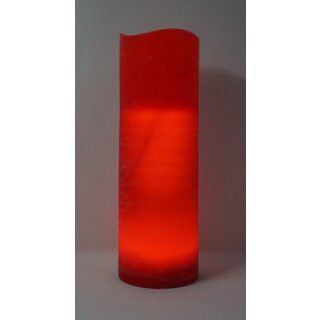 LED echtwachs Kerze Rosso rot &Oslash; 10 cm H&ouml;he 30 cm mit 4/8 Stunden Timer