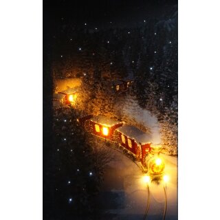 LED Bild Weihnachtszug mit Beleuchtung Batteriebetrieb 38 x 58 cm