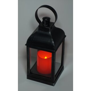 Laterne mit 1 roten LED Kerze Timer Batteriebetrieb f&uuml;r Innen und Au&szlig;en