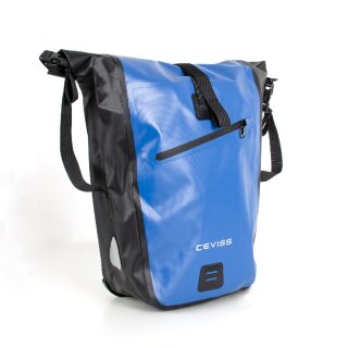 Fahrradtasche blau/schwarz Packtasche 25 L Gep&auml;cktr&auml;gertasche Wasserdicht Schnellverschluss