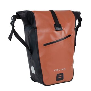 Fahrradtasche braun/schwarz Packtasche 25 L Gep&auml;cktr&auml;gertasche Wasserdicht Schnellverschluss