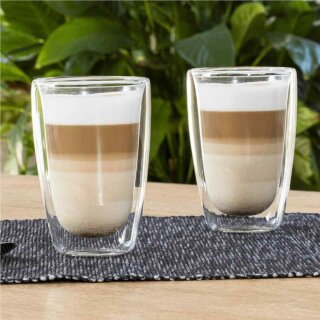 2 Latte Macchiato GlasTassen aus hochwertigem und doppelwandigem Borosilikatglas