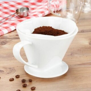 Kaffeefilter Gr&ouml;&szlig;e 4 Porzelan / Keramik wei&szlig;