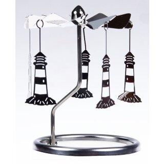 Kerzenfarm Votivglas Windlicht Leuchtglas Leuchtturm Segelschiff mit Karussell