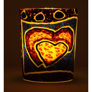 Kerzenfarm Votivglas Windlicht Leuchtglas Hearts Herz