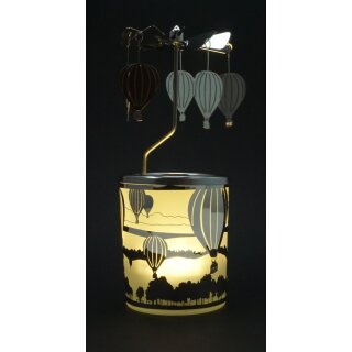 Kerzenfarm Teelichthalter Glaskarussell Hei&szlig;luftballon