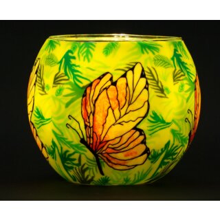 Kerzenfarm Windlicht Leuchtglas Butterfly Schmetterling