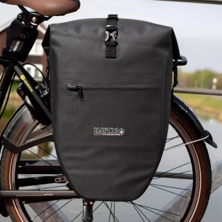 Fahrradtasche schwarz 28 L Wasserdicht mit Schnellverschluss Gep&auml;cktr&auml;gertasche